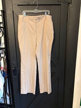 Calvin Klein Beige Pinstripe Skirted Pants